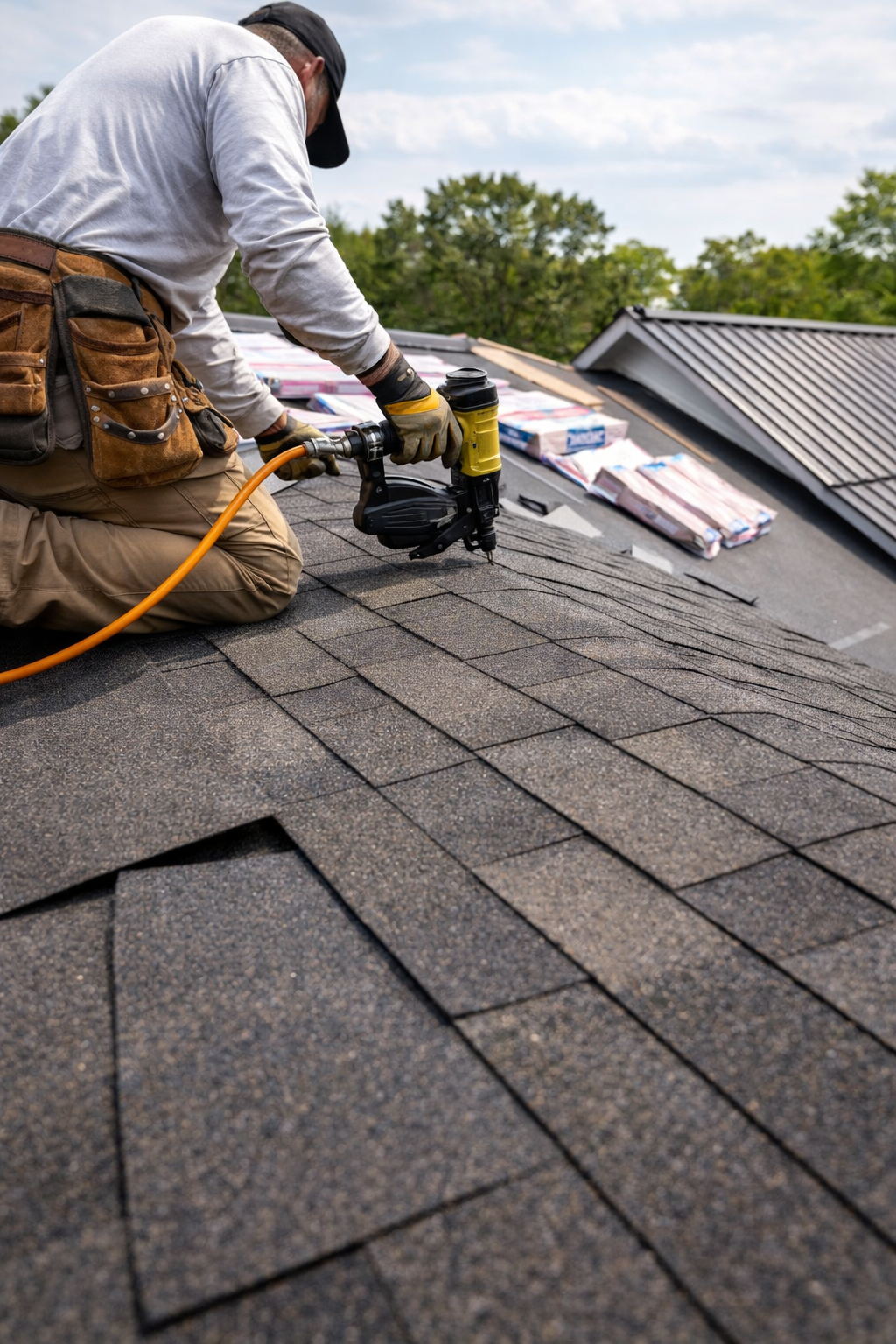 Rashid Construction - Roofing work on a sunny day